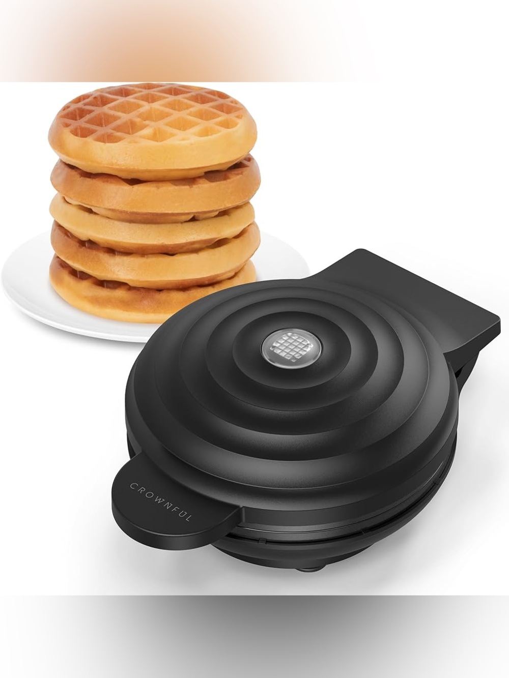 CROWNFUL Mini Waffle Maker Fast Heating Nonstick New. Mint green